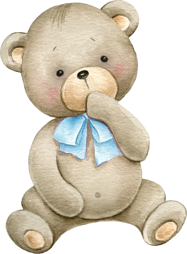 Teddy Baby Bear Watercolour Illustration